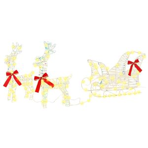 vidaXL Reindeer vuče saonice Topla bijela 30 x 12 x 54,5 cm PET