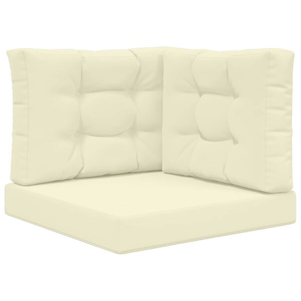 vidaXL Jastuk za vanjsku sofU 3 pcs Krema Poliester