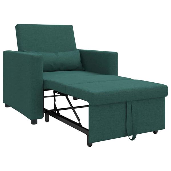 vidaXL Sofa na razvlačenje Singl Tamnozelena 90 x 165 x 87 cm tkanina