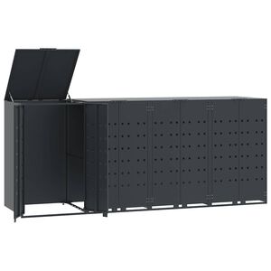 vidaXL Spremi&scaron;te za 4 kante za otpad antracit 276x79x117 cm čelično