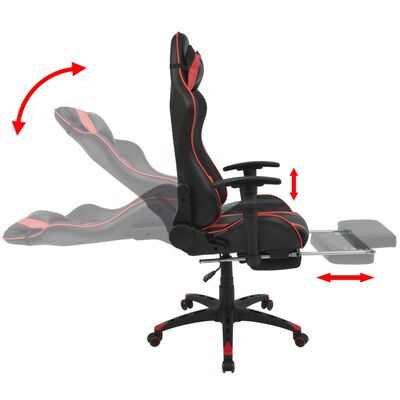 vidaXL Podesiva igraća uredska stolica s osloncem za noge crvena