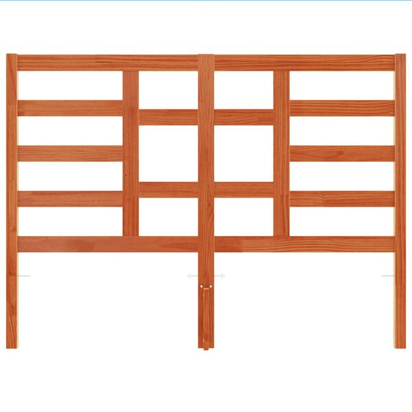 vidaXL Uzglavlje voštano smeđe 135 cm od masivne borovine