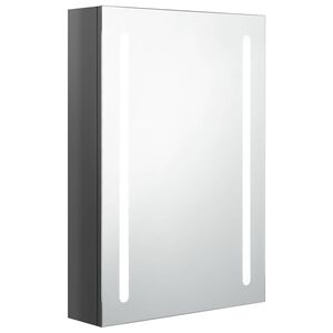 vidaXL LED kupaonski ormarić s ogledalom sjajni sivi 50 x 13 x 70 cm