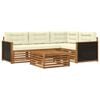 vidaXL Set vanjskih sofa 5 kom. Prirodna i krem Poliester