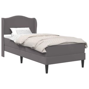 vidaXL Krevetna konstrukcija Siva 90 x 190 cm Umjetna koža