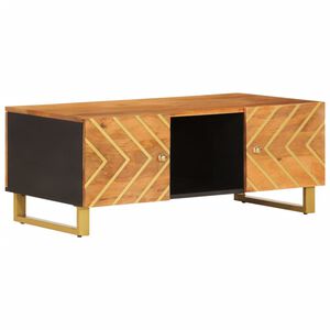 vidaXL Stolić za kavu smeđe-crni 100x54x40 cm od masivnog drva manga