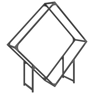 vidaXL Stalak za drva crni 100x25x100 cm Hladno valjani čelik