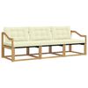 vidaXL Set vanjskih sofa s jastukom 3 pcs Bijela i krem
