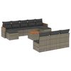 vidaXL 11-dijelni set vrtnih sofa od poliratana s jastucima sivi