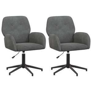 vidaXL Okretne radne stolice 2 kom. Bar&scaron;un 54 x 55 x 90 cm Tamnosiva