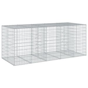 vidaXL Gabionska ko&scaron;ara s poklopcem 250x100x100 cm pocinčano željezo