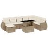 vidaXL 9-dijelni set vrtnih sofa s jastucima bež od poliratana