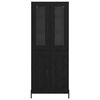 vidaXL Highboard Zidne Crni hrast 69,5 x 34 x 180 cm Konstruirano drvo