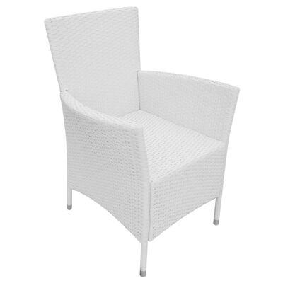 vidaXL Vrtne stolice 2 kom s jastucima poliratan krem bijele