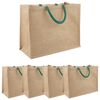 vidaXL Torbe od jute 5 Prirodna i zelena 42 x 33 x 19 cm 100% Jut