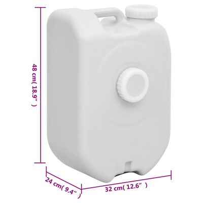 vidaXL Prijenosni spremnik za vodu s adapterom 24 L sivi