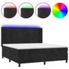 vidaXL Krevet box spring s madracem LED crni 180x200 cm bar&scaron;un
