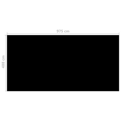 vidaXL Pokrivač za bazen crni 975 x 488 cm PE