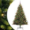 vidaXL Umjetno savitljivo božićno drvce s 300 LED dioda Zelena 180 cm