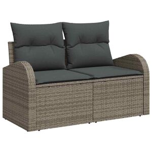 vidaXL Vrtni kauč s jastukom Siva 124 x 62 x 69cm poliratan