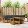 vidaXL Setovi sofa 7 pcs Prirodna i antracit Čvrsto drvo akacije