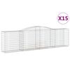 vidaXL Lučne gabionske ko&scaron;are 15kom 400x50x100/120cm pocinčano željezo