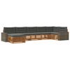 vidaXL Set vanjskih sofa s jastukom 7 pcs Prirodna i antracit