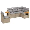 vidaXL 5-dijelni vrtni set sofa s jastucima bež od poliratana