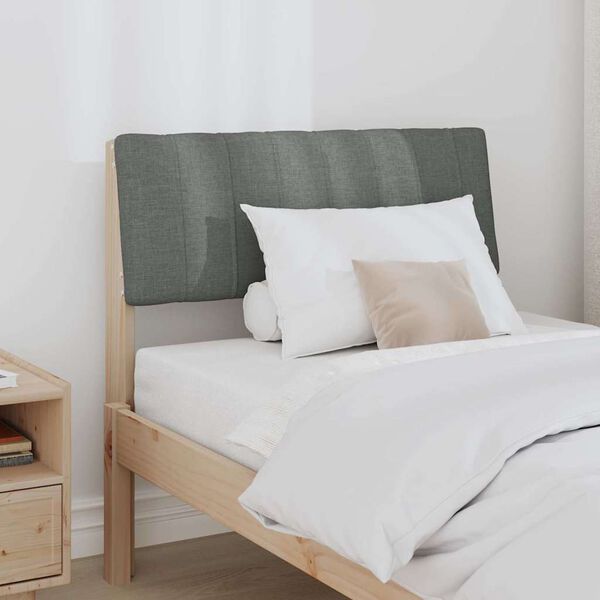 vidaXL Tapecirani uzglavlje Tamno siva 80 cm Čvrsto borovo drvo