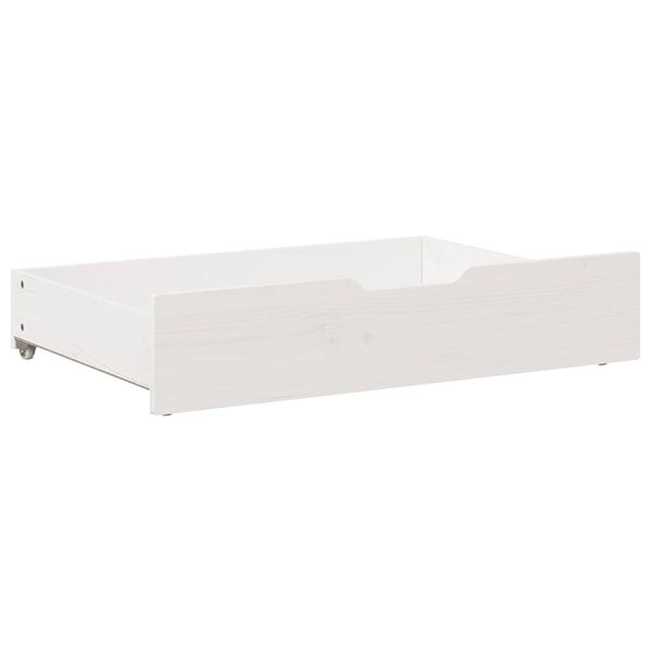 vidaXL Ladice ispod kreveta 2 kom bijele 80x55x17 cm od borovine