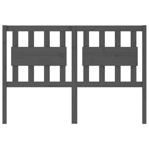 vidaXL Uzglavlje za krevet sivo 125,5 x 4 x 100 cm od masivne borovine