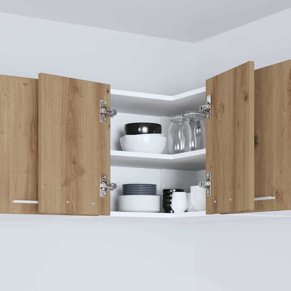 vidaXL Viseći ormarić Umjetnički hrast i bijela 57 x 57 x 40 cm