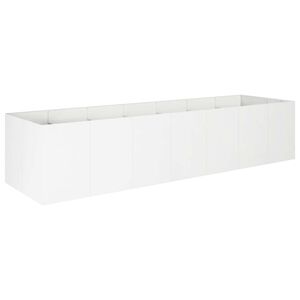vidaXL Vrtna saksija Bijela 280 x 80 x 60 cm Čelična vrata