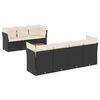 vidaXL 8-dijelni set vrtnih sofa od poliratana s jastucima crni