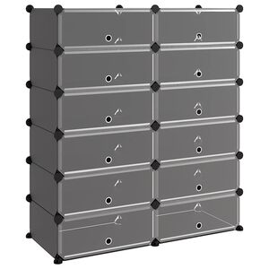 vidaXL Stalak za cipele crni 94,5 x 36,5 x 106 cm PP
