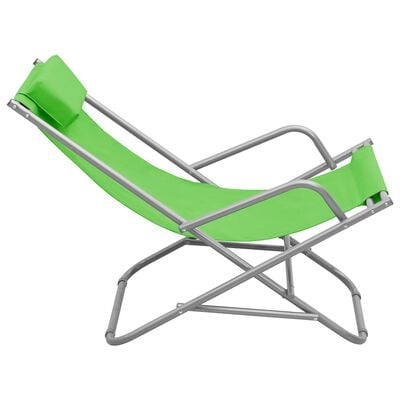 vidaXL Stolice za ljuljanje 2 kom čelične zelene