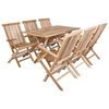 vidaXL Set vrtnih namje&scaron;taja 7 kom. Prirodna Čvrsto teak drvo
