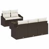vidaXL Set sofe 6 kom. Smeđa i krem 55 x 55 x 37 cm poliratan