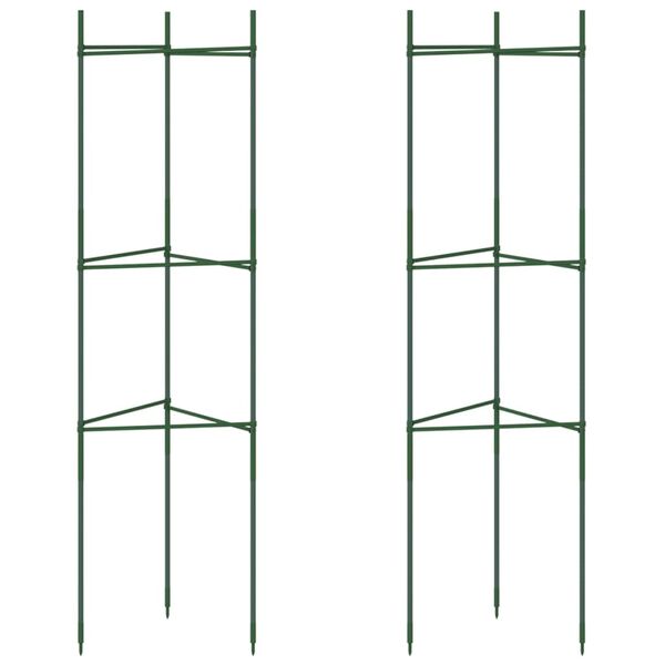 vidaXL Kavez za rajčice 2 kom 116 cm od čelika i PP-a
