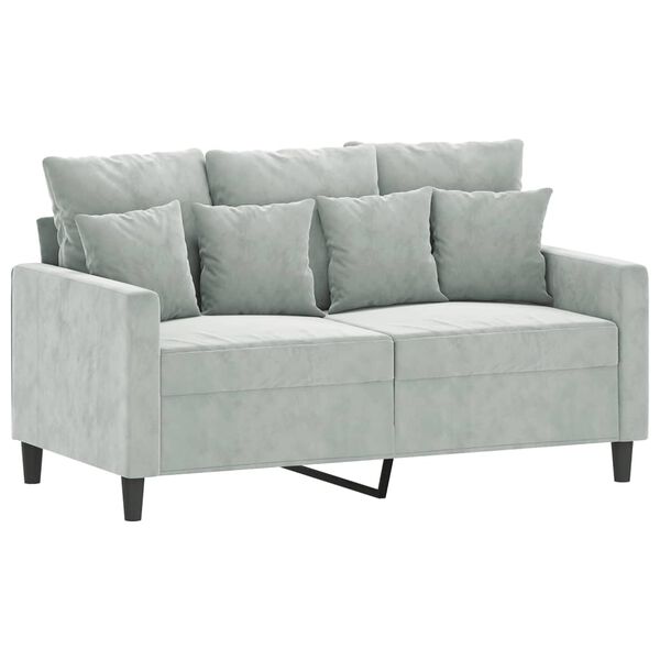 vidaXL 2-dijelni set sofa s jastucima svjetlosivi baršunasti