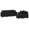 vidaXL 3-dijelni set sofa s jastucima crni od mikrovlakana