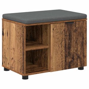 vidaXL Klupa za hodnik s jastukom s policom Staro drvo 60 x 38 x 46 cm