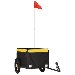 vidaXL Prikolica za bicikl crno-žuta 30 kg željezna