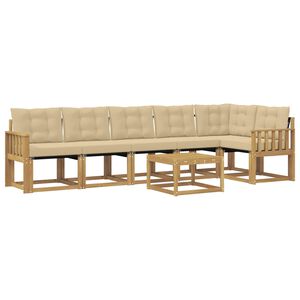 vidaXL Set vanjskih sofa 7 kom. Bijela i bež