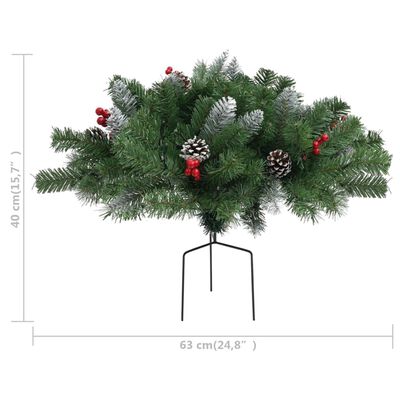 vidaXL Umjetno osvijetljeno božićno drvce za stazu zeleno 40 cm PVC