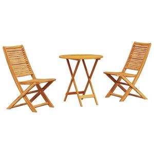 vidaXL Sklopivi bistro set 3 pcs Smeđa Čvrsto drvo akacije