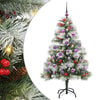 vidaXL Umjetno božićno drvce S LED lampica Zelena i bijela 150 cm