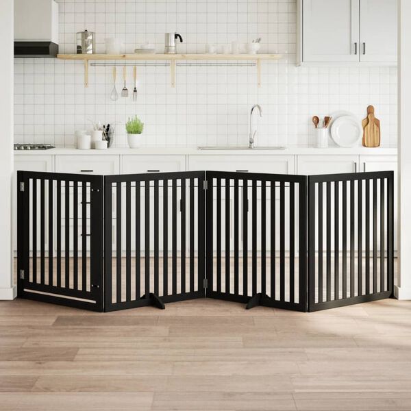 vidaXL Vrata za pse s vrata&scaron;cima 4 panela sklopiva 320 cm drvo topole