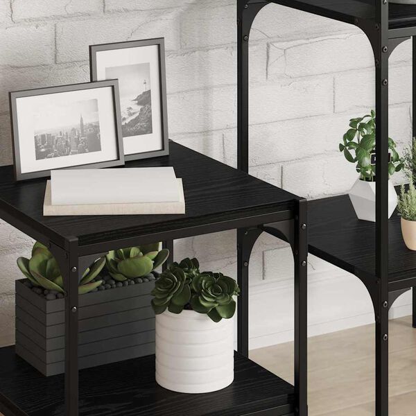 vidaXL Police za knjige 4 pcs Crna 40 x 40 x 1,5 cm Konstruirano drvo