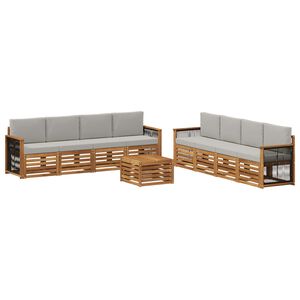 vidaXL Setovi sofa s jastukom 9 pcs Čvrsto drvo akacije